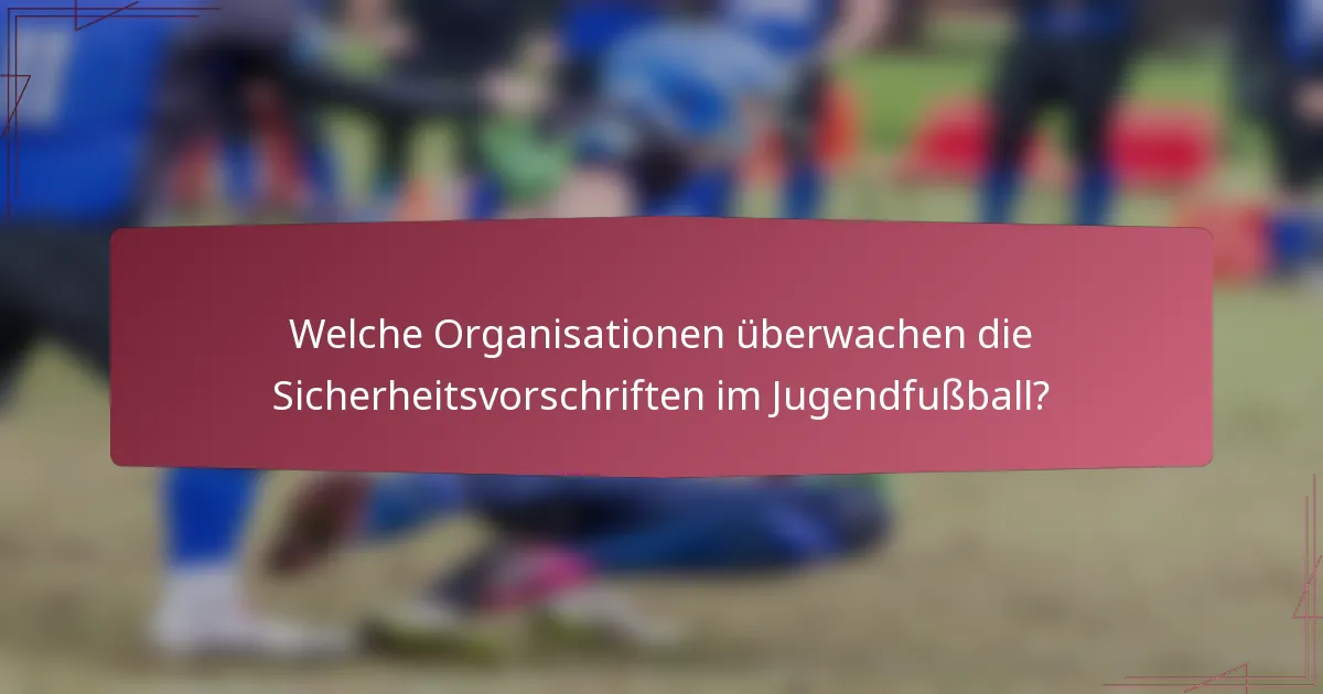 Welche Organisationen überwachen die Sicherheitsvorschriften im Jugendfußball?