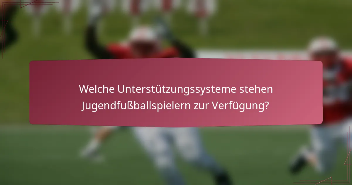 Welche Unterstützungssysteme stehen Jugendfußballspielern zur Verfügung?