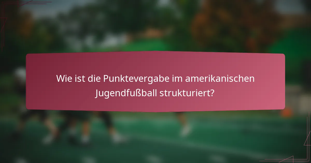 Wie ist die Punktevergabe im amerikanischen Jugendfußball strukturiert?